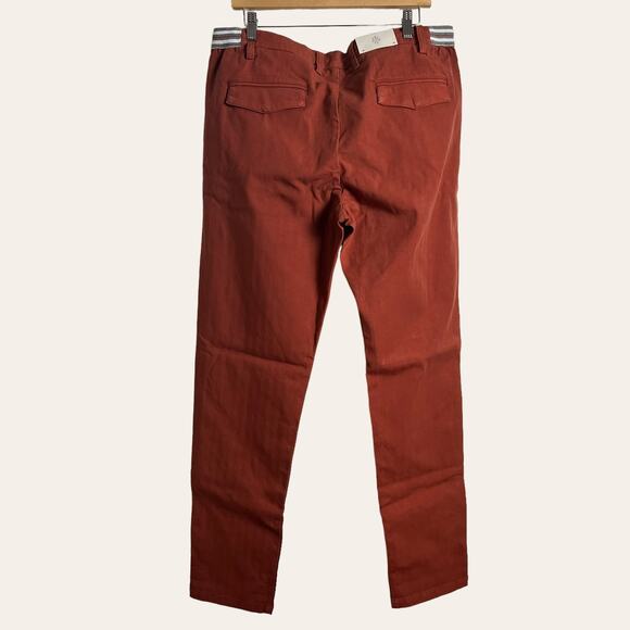 Eleventy Ochre Red Slim Fit Chino Jogger Dress Pants Size 38 - Picture 8 of 10